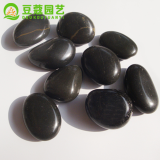 鹅卵石雨花石原石精品高抛光五彩石头装饰铺地鱼缸园艺盆景 精黑2-3cm一元硬币大小【3斤包装】