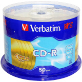 威宝（Verbatim）CD-R 光盘/刻录盘 52速700MB 黄钻 桶装50片 空白光盘 台产41735