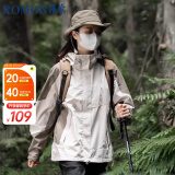 罗蒙（ROMON）三合一冲锋衣男夹克连帽外套女情侣装户外登山服1818 卡其M