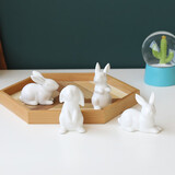 木子西年 陶瓷装饰摆件小号兔子客厅玄关工艺品北欧ins风可爱创意摆件结婚送女生生日礼物 【上釉】新款迷你兔四件套(共4个) 如图