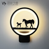 寻光之鹿led壁灯床头灯卧室客厅过道楼梯创意现代简约装饰墙灯个性时尚 马儿（球拍款） 三色光