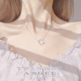 Twinkle Angel遇见蝴蝶项链女s925银锁骨链套装轻奢时尚首饰品情人节生日礼物 蝴蝶花环