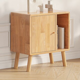 舒歌床头柜实木 原木床头柜卧室小型实木床头柜简易 小床头柜现代简约 原木色单层50x30x50CM