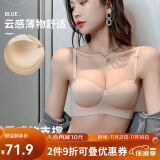 多情猫半杯内衣女小胸聚拢显大收副乳防下垂无痕无钢圈文胸罩旷野美拉德 （热销）裸肤色【单件】 70/32AB【上薄下厚1.8cm】