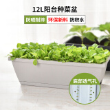 花沃里花盆大号带托盘阳台种菜盆种菜箱种子育苗盘种植箱长方形塑料花盆