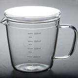 欧斯若（OUSSIRRO）加厚玻璃量杯带刻度玻璃杯 家用量杯防炸裂耐高温水杯子 500ML广口+玻璃盖