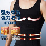 KJ背心男士强力修身收腹运动打底背心收腰束腰束腹塑形衣减肚子神器 黑色+蓝色（各一件） L（适合120-160斤）