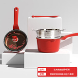 Didinika辅食锅宝宝婴儿奶锅陶瓷不粘小蒸锅多功能汤锅电磁炉燃气通用16cm 生肖兔兔套锅+蒸屉 16cm