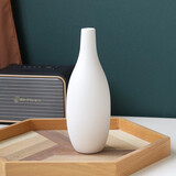 木子西年 日式陶瓷花瓶摆件素烧小号一枝花插干花假花仿真花绿萝水培花器 【款式一】函萱花瓶(不含花-高约20厘米)