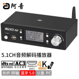 阿音全景声5.1音频解码器DTS立体环绕杜比AC3蓝牙U盘hdmi2.0光纤同轴电脑外置声卡连接音箱功放 黑色 HD920(v1.4)