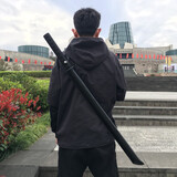 优鼎企 日本居合道剑道木剑木刀木剑 cos武术训练实木未开刃表演道具 黑色刀-（带皮套）（木刃）