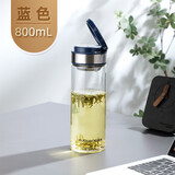 富光 玻璃杯 男女士车载商务办公泡茶水杯加厚杯底G1416系列 800ml墨兰单层带滤网 杯套杯刷