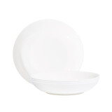 红牡丹 纯白骨瓷餐具陶瓷碗盘碟白色泡面碗家用米饭碗中式釉下彩碗筷 纯白8英寸深盘4个装
