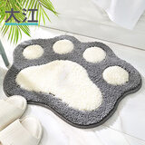 大江浴室防滑垫卫生间地垫门垫脚垫家用脚丫垫子厕所门口吸水 喵出没-灰色 45cm*60cm