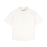 织造司一鹿莲生织造司原创明制汉服女款马面裙上衣内搭打底白T短袖体恤 金影昙花白色立领短袖 L