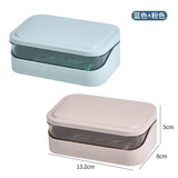 宜思家（YISIJIA）肥皂盒创意带盖沥水便携式学生宿舍卫生间家用浴室香皂盒子有翻盖 [粉色+蓝色]组合2个装