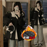 品汇菲特大码女装风衣胖妹妹秋冬季加肥加大码上衣微胖mm遮肚子学生外套 938黑色款【加棉】加厚 3XL 【建议185-210斤】