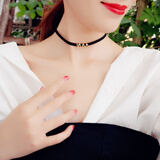 网红潮人同款黑色项圈短款脖子饰品项链女脖颈锁骨链颈带颈链配饰 热巴同款（金色）项链