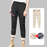 杰里·莫克户外冲锋裤男女冬加绒加厚双层羊羔绒抓绒防风零下20度滑雪服 女-黑色 M