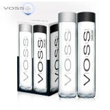 挪威原装进口芙丝(VOSS)饮用天然泉水(深层自流)800ml+苏打气泡水(含气型)800ml(玻璃两瓶礼盒装)