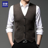 罗蒙毛衣男士马甲背心男坎肩修身型针织衫无袖针织衫打底衫马夹男装
