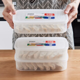 nakaya 日本进口小保鲜盒食品级冰箱收纳盒密封盒冷冻备菜分格分装盒子 2.6L饺子盒 3件套 2.6L 【日本制】