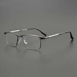 新款全框商务纯钛眼镜可配近视眼镜男超轻商务眼镜 枪色 单镜框