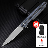 傲斯M390粉末钢高硬度户外折叠刀钛合金随身锋利开刃小刀防身求生刀具 碳纤维+钛合金手柄