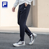 FILA 斐乐官方针织长裤男子冬季新款运动裤健身裤直筒休闲裤直口裤子 RD宝蓝-NV S 165/76A