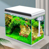 森森 超白玻璃智能一体小鱼缸HE-300款带水泵LED变色灯水温水族箱