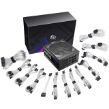 鑫谷（Segotep）额定1080W 昆仑KL-1080W电源（白金牌全模组//银色高光模组线/日系电容/停转风扇）