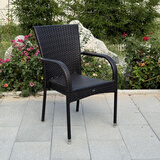 藤椅家用简约卧室靠背椅客厅休闲凳子单人椅子四季办公老人椅板凳 黑色 1把椅子