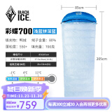 黑冰（BLACKICE）24新标准【彩蝶系列鸭绒信封式羽绒睡袋】户外露营防风成人睡袋 彩蝶700(新标准)/浅蓝拼深蓝