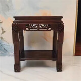 伊瑞格承重石敢当奇石玉石底座实木摆鱼缸泰山石的架子盆景桌置物架花架 桌子长48宽32高38无第二层板