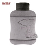 BYXAS百赛施德国TUV认证注水热水袋热敷灌水暖水袋暖手宝 大插北极熊灰