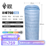 黑冰（BLACKICE）24新标准【彩蝶系列鸭绒信封式羽绒睡袋】户外露营防风成人睡袋 彩蝶700(新标准)/天蓝