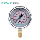 伊莱科（ELECALL）径向耐震真空压力表 0-6MPA充油气压液压表油压表自来水压力表