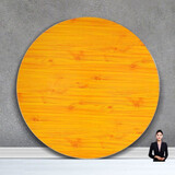 斯丽凯实用餐桌面餐饮圆形台面家用酒店桌脚折叠圆桌面板加厚大圆桌 黄木纹 1.2m 桌面
