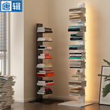 唐辑  隐形书架落地简易铁艺置物架转角立式夹缝书本收纳架子 黑色8层