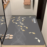 先邦入户门地垫玄关进门门口脚垫软硅藻泥家用吸水防滑脚踏垫子可定制 年年有余【店长力荐】 60cm*90cm
