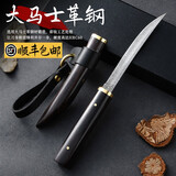 小天籁（XIAO TIAN LAI） 大马士革钢水果刀家用瓜果刀便携小刀户外烧烤小厨刀精美礼盒装 珍藏款-大马士革钢刀