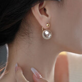 伊黛儿高级感耳钉2025新款耳饰女轻奢小众设计高级感耳环气质耳钩耳坠 后挂式耳环E2126