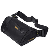 斯帕曼休闲男士腰包2025新款大容量帆布运动胸包男时尚牛津布轻便斜挎包 黑色