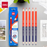得力(deli)12支红蓝铅笔 双头设计绘图工业工程木工标记彩色铅笔