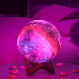 夕彩情趣灯情调小夜灯卧室浪漫梦幻星空床头氛围灯礼物女 12cm星空木支架充电款七彩
