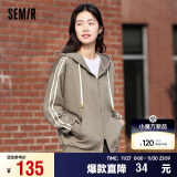 森马（Semir）陈都灵外套女休闲宽松连帽夹克24年春秋款针织衫109124108002