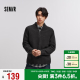 森马（Semir）毛衫男半开襟半高领针织衫2024冬季经典纯色毛衣百搭109724107107