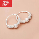 啼秋s999纯银耳钉耳环女士2025新款养耳素圈气质高级感简约适合脸大 显瘦气质幸运耳环【单个装】