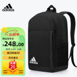 阿迪达斯 （adidas）双肩包背包男女学生书包简约休闲运动包大容量旅行包电脑包 黑色