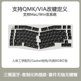 keychron渴创 Q10Max 机械键盘 无线键盘 客制化键盘 QMK/VIA开源改键 人体工程学键盘 Alice异型款 铝坨坨 Q10Max- RGB热插拔旋钮无轴无键帽白色